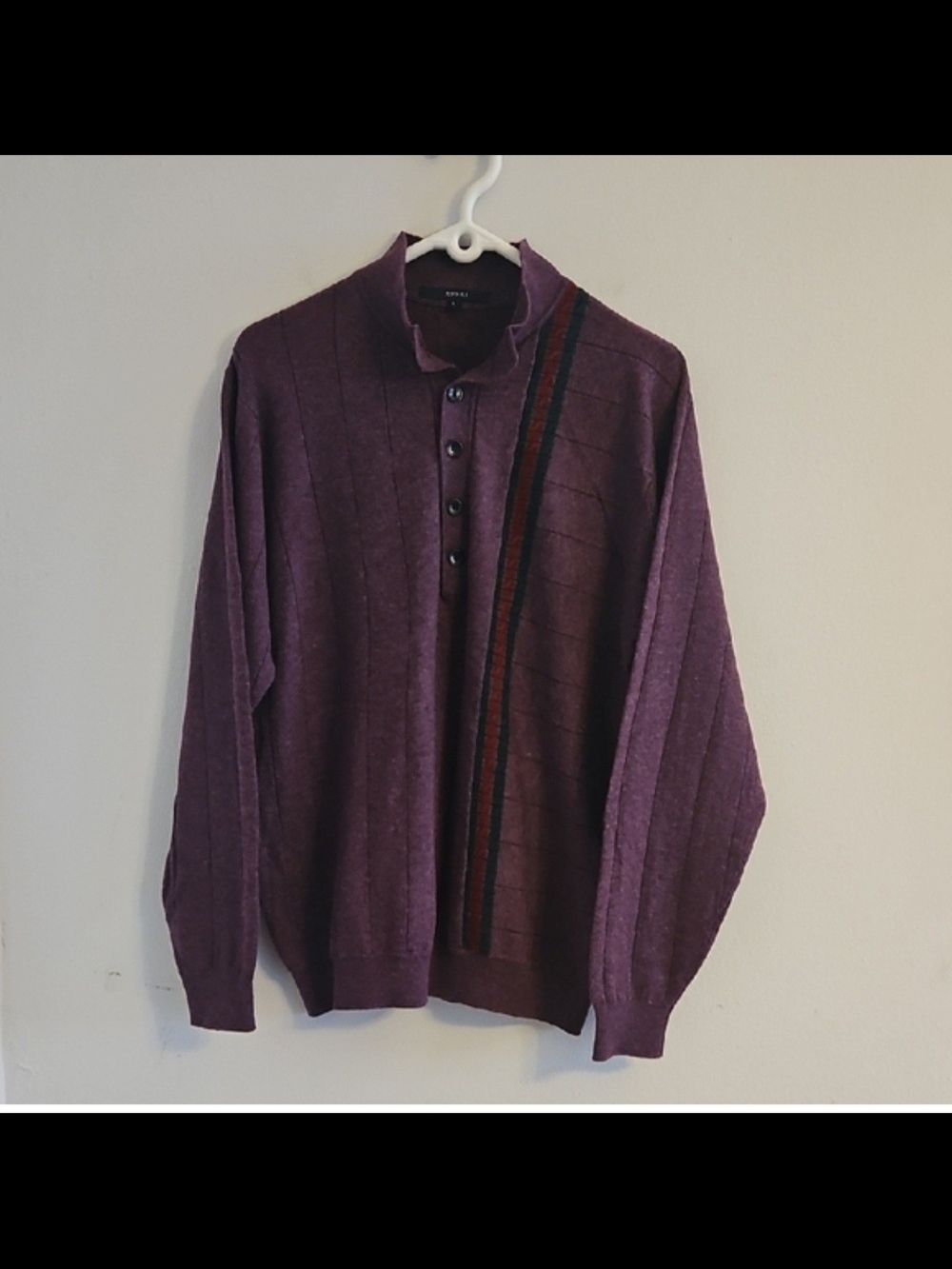 Gucci Purple Knit Zip-Up Sweater with Contrast Stripe